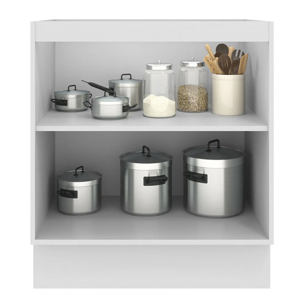 Balcão de Cozinha 70 x 60 cm 2 Portas (Sem Tampo) Branco/Crema Agata Madesa - Image 3