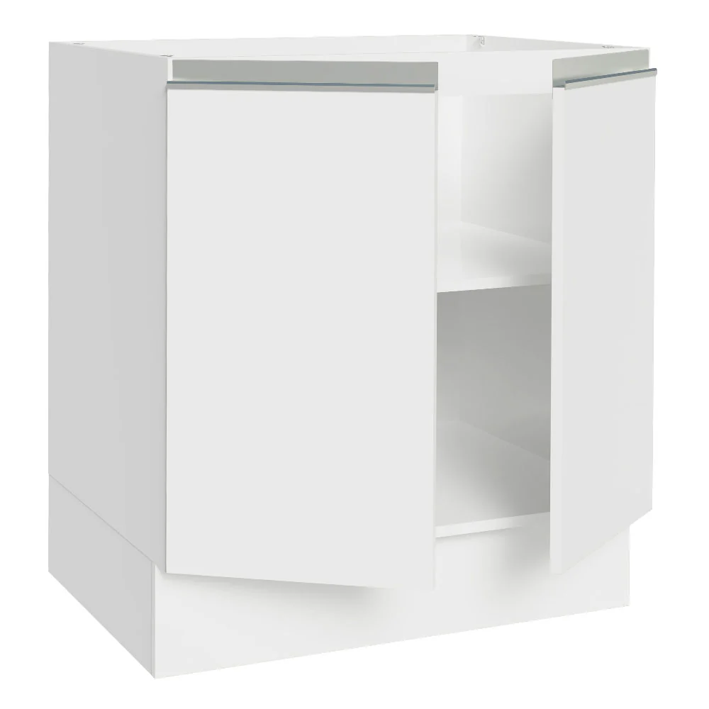 Balcão Cozinha 70 x 60 cm 2 Portas (Sem Tampo) Branco Glamy Madesa - Image 5