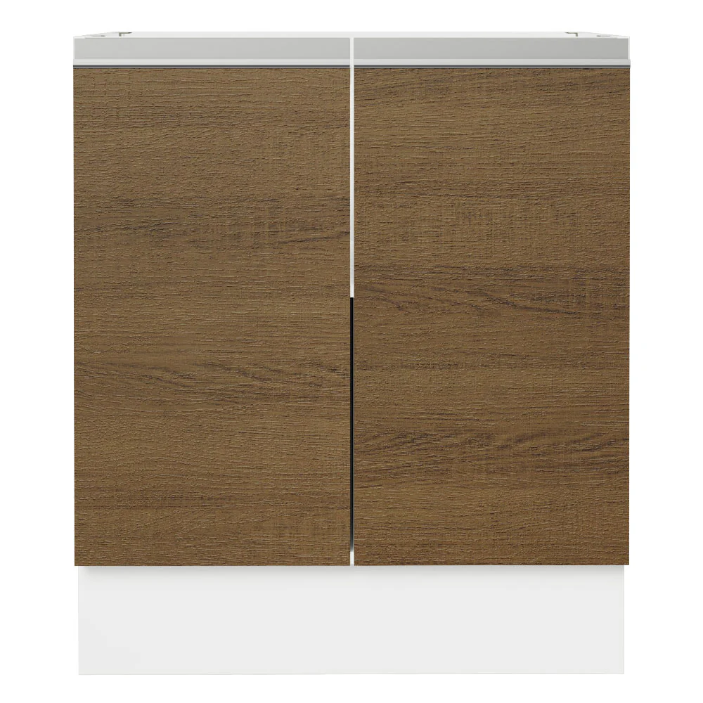 Balcão Cozinha 70 x 60 cm 2 Portas (Sem Tampo) Branco/Rustic Glamy Madesa - Image 7