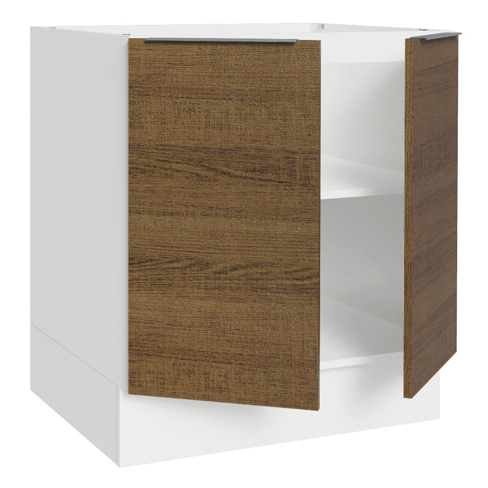Balcão Cozinha 70 x 60 cm 2 Portas (Sem Tampo) Branco/Rustic Stella Madesa - Image 6