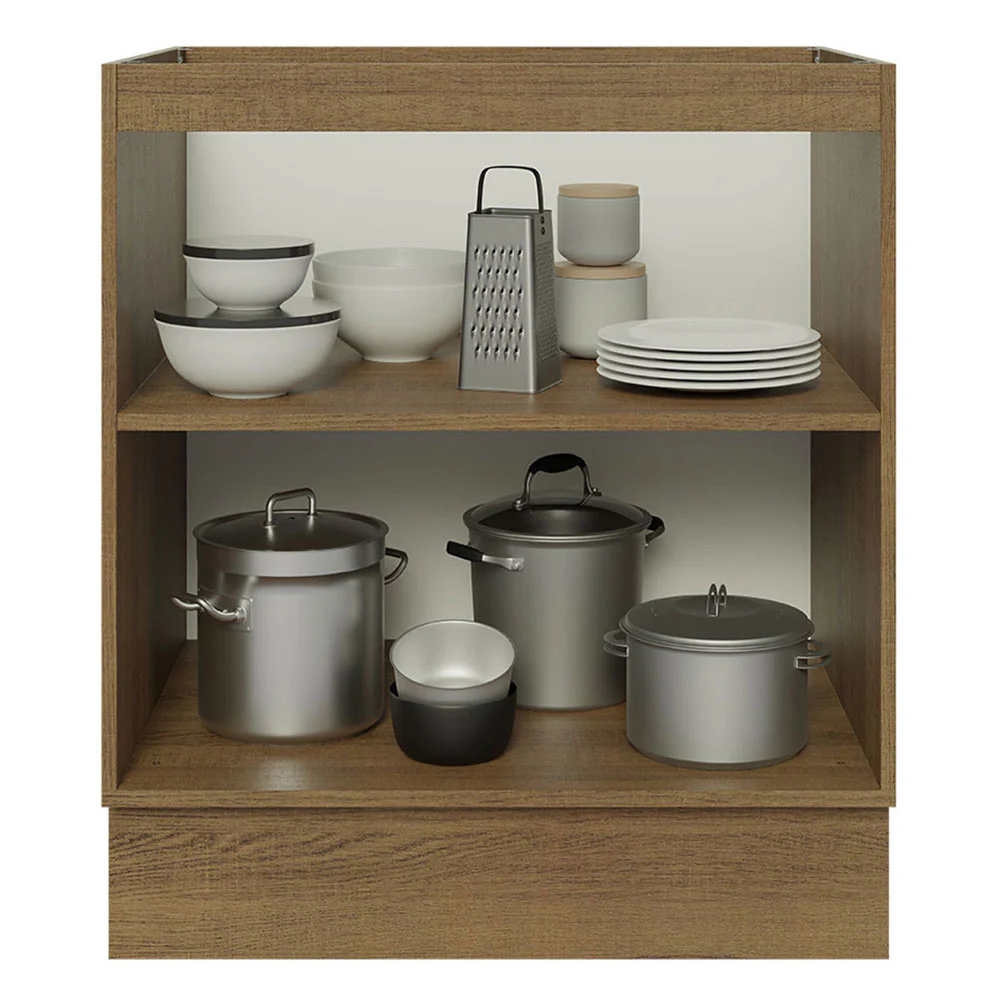 Balcão Cozinha 70 x 60 cm 2 Portas (Sem Tampo) Rustic/Branco Stella Madesa - Image 4