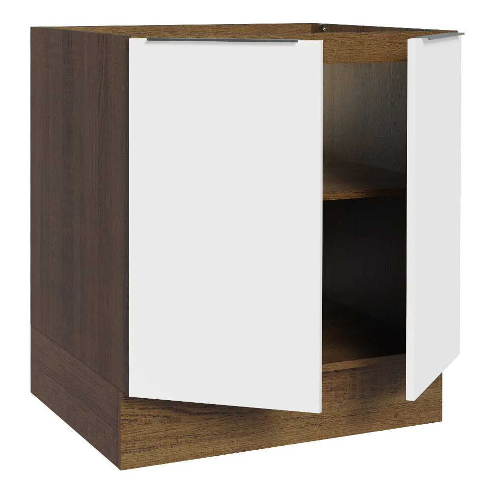 Balcão Cozinha 70 x 60 cm 2 Portas (Sem Tampo) Rustic/Branco Stella Madesa - Image 5