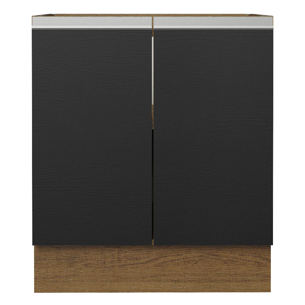 Balcão Cozinha 70 x 60 cm 2 Portas (Sem Tampo) Rustic/Preto Glamy Madesa - Image 7