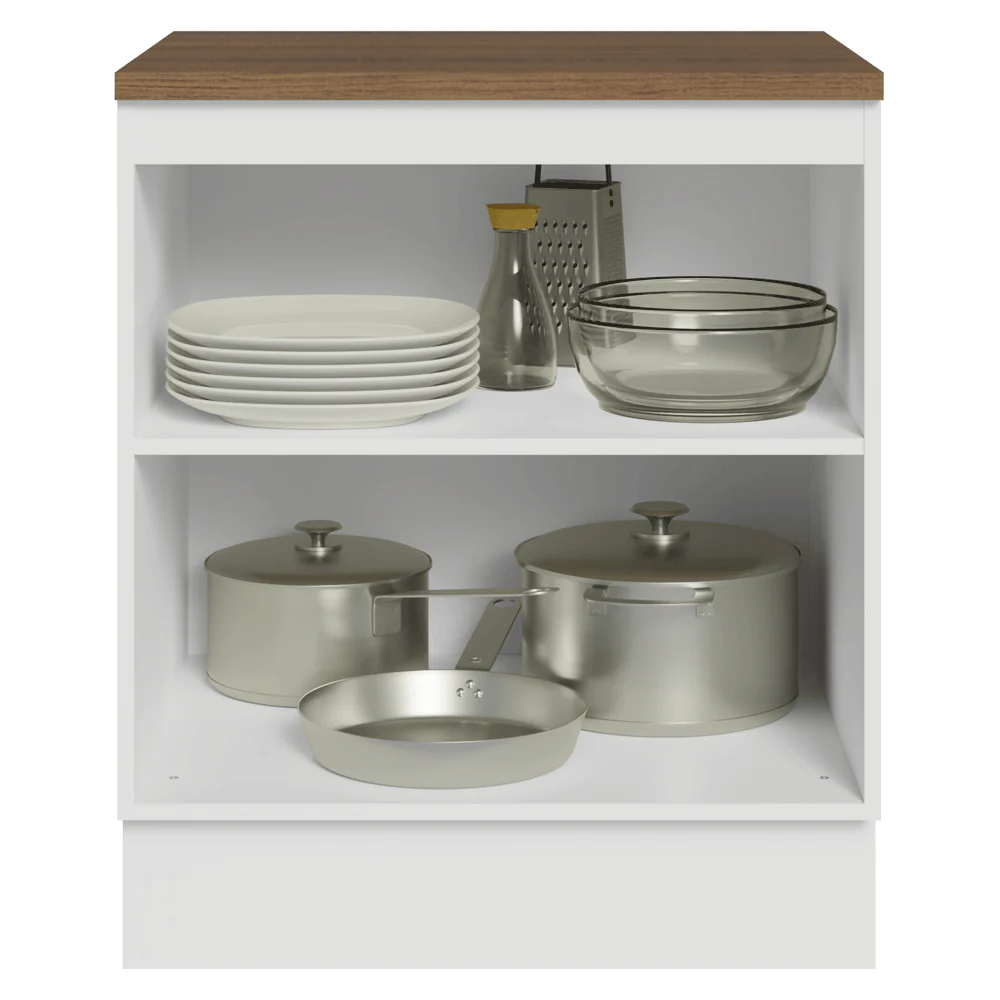 Balcão de Cozinha 70 x 60 cm 2 Portas (Com Tampo) Branco/Rustc Vik Madesa - Image 4