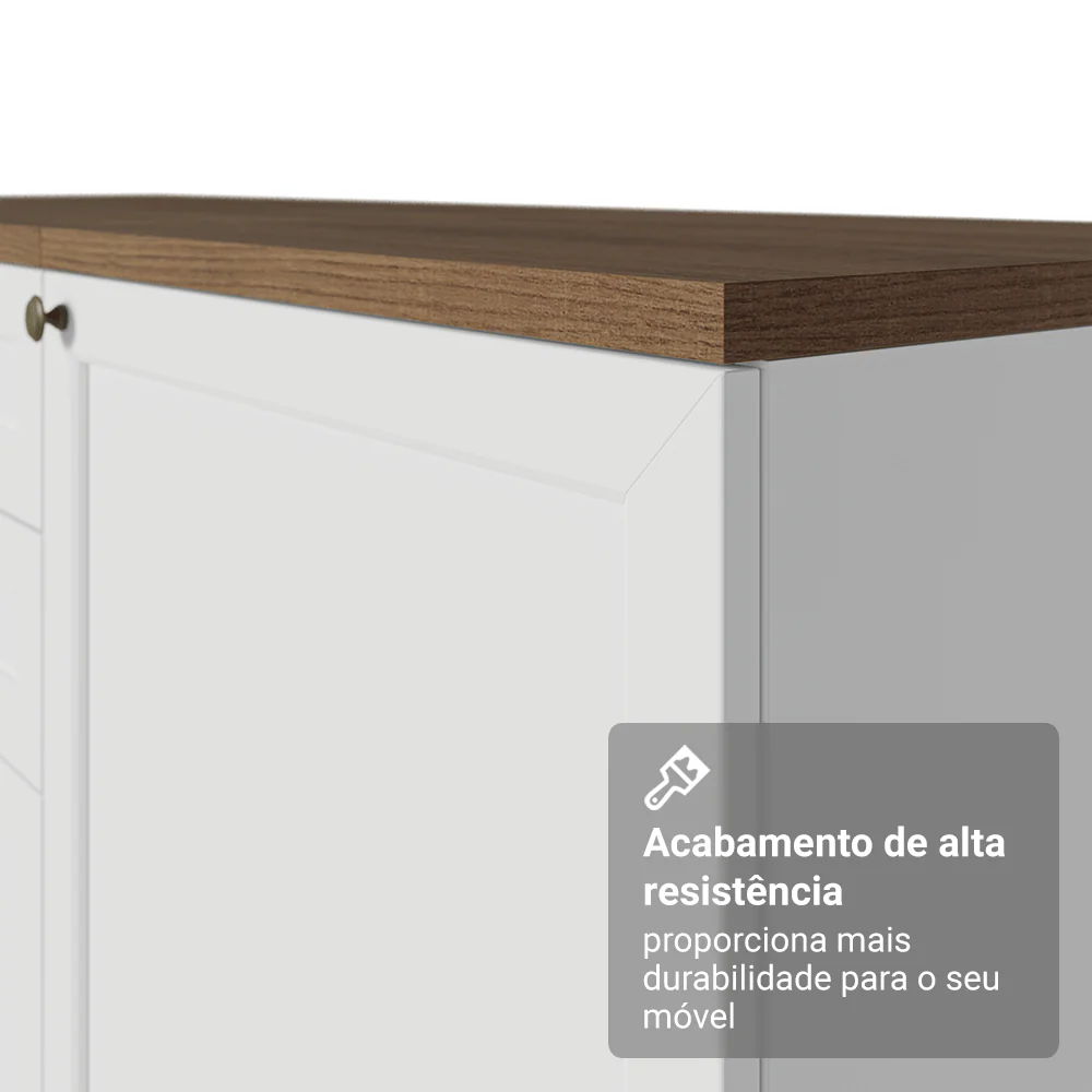 Balcão de Cozinha 70 x 60 cm 2 Portas (Com Tampo) Branco/Rustc Vik Madesa - Image 8