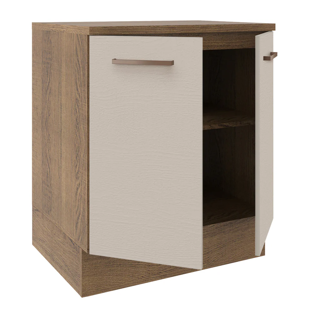 Balcão de Cozinha 70 cm 2 Portas Rustic/Crema Agata Madesa - Image 3
