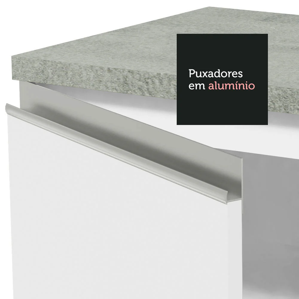 Balcão de Cozinha 80 x 60 cm 2 Gavetas (Sem Tampo) Branco Glamy Madesa - Image 6