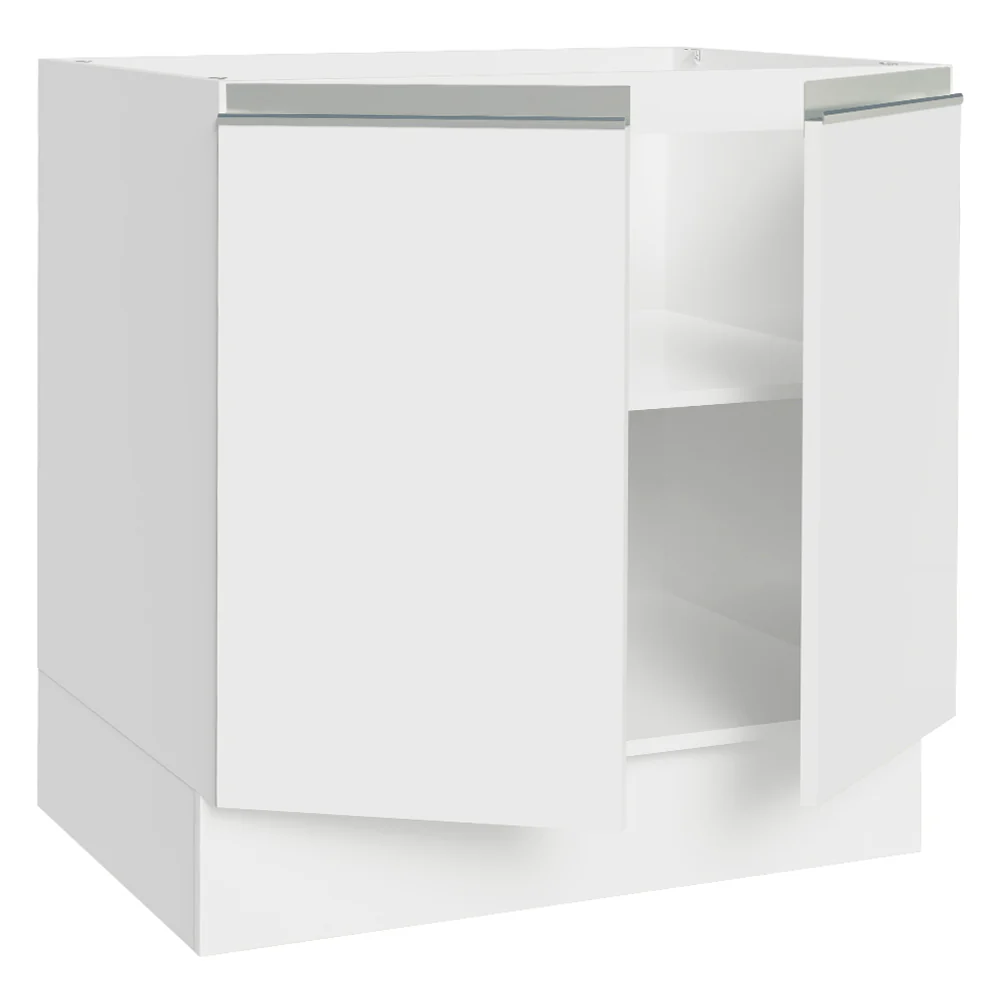 Balcão Cozinha 80 x 60 cm 2 Portas (Sem Tampo) Branco Glamy Madesa - Image 5