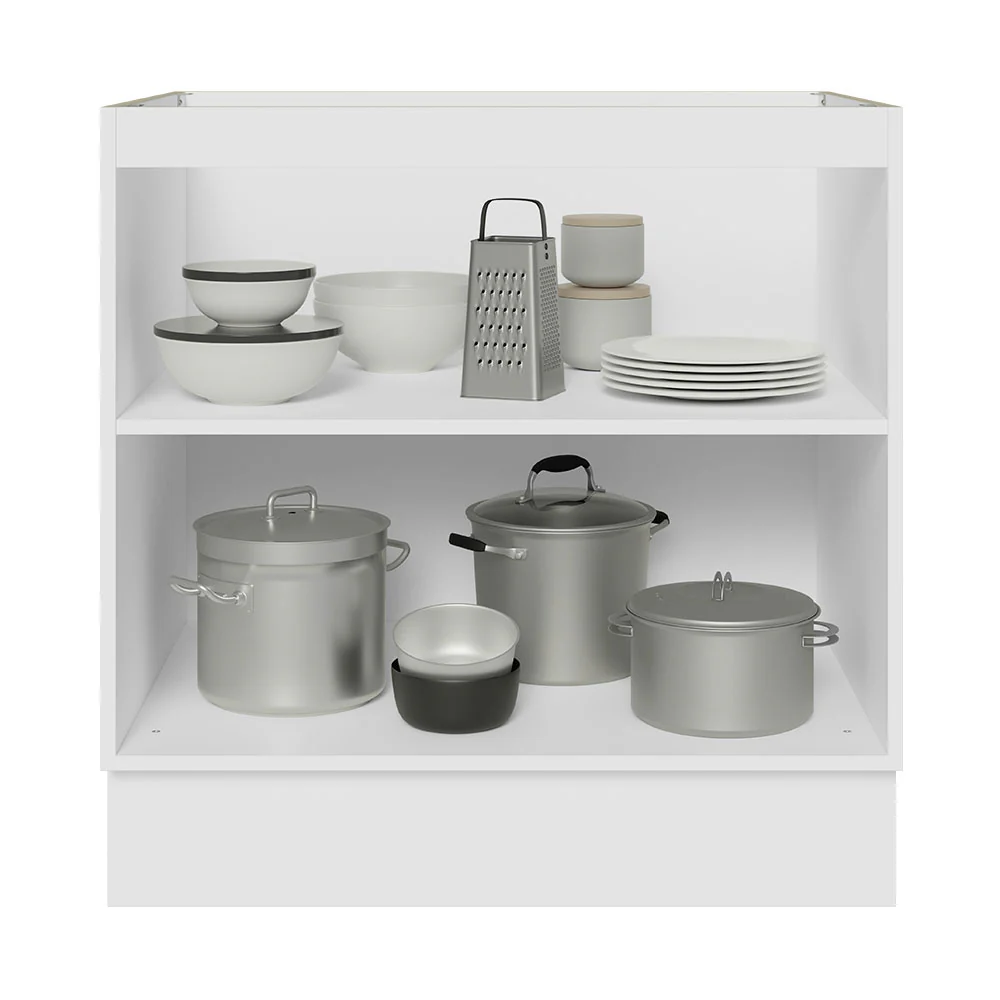 Balcão Cozinha 80 x 60 cm 2 Portas (Sem Tampo) Branco/Rustic Stella Madesa - Image 4