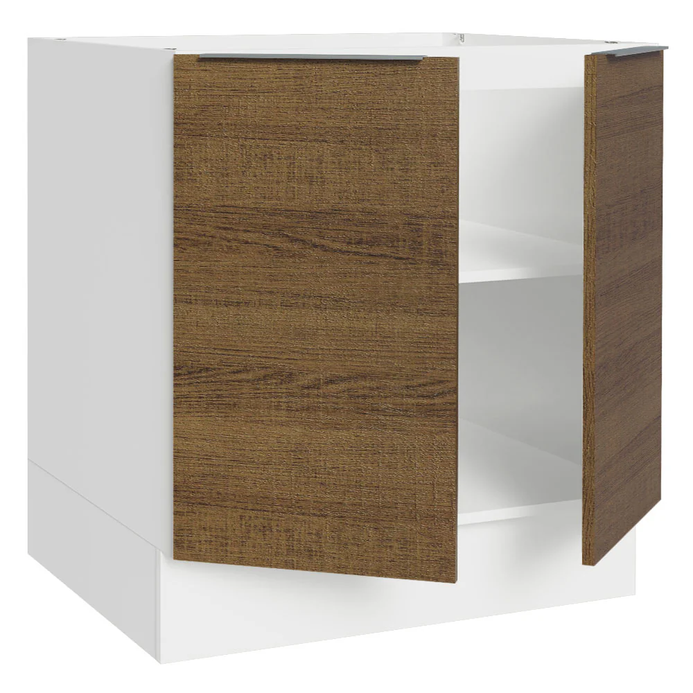 Balcão Cozinha 80 x 60 cm 2 Portas (Sem Tampo) Branco/Rustic Stella Madesa - Image 5