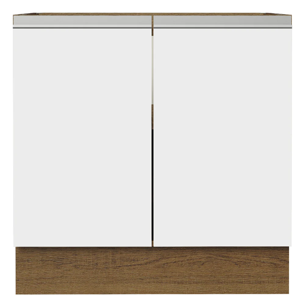 Balcão Cozinha 80 x 60 cm 2 Portas (Sem Tampo) Rustic/Branco Glamy Madesa - Image 7