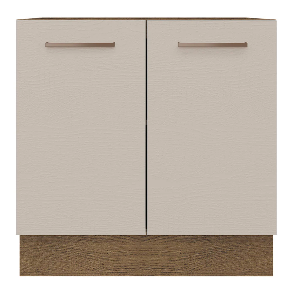 Balcão de Cozinha 80 x 60 cm 2 Portas (Sem Tampo) Rustic/Crema Agata Madesa - Image 6