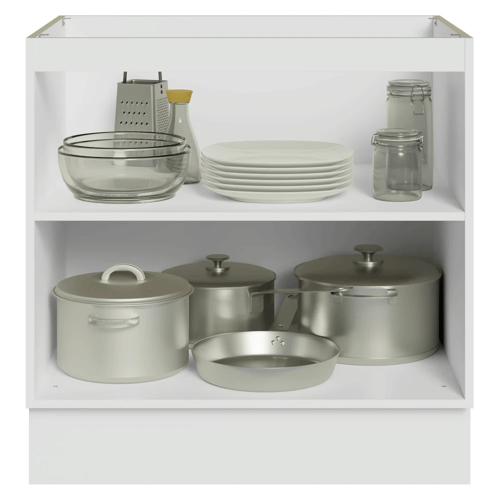 Balcão de Cozinha 80 x 60 cm 2 Portas (Sem Tampo) Branco/Azul Vik Madesa - Image 4