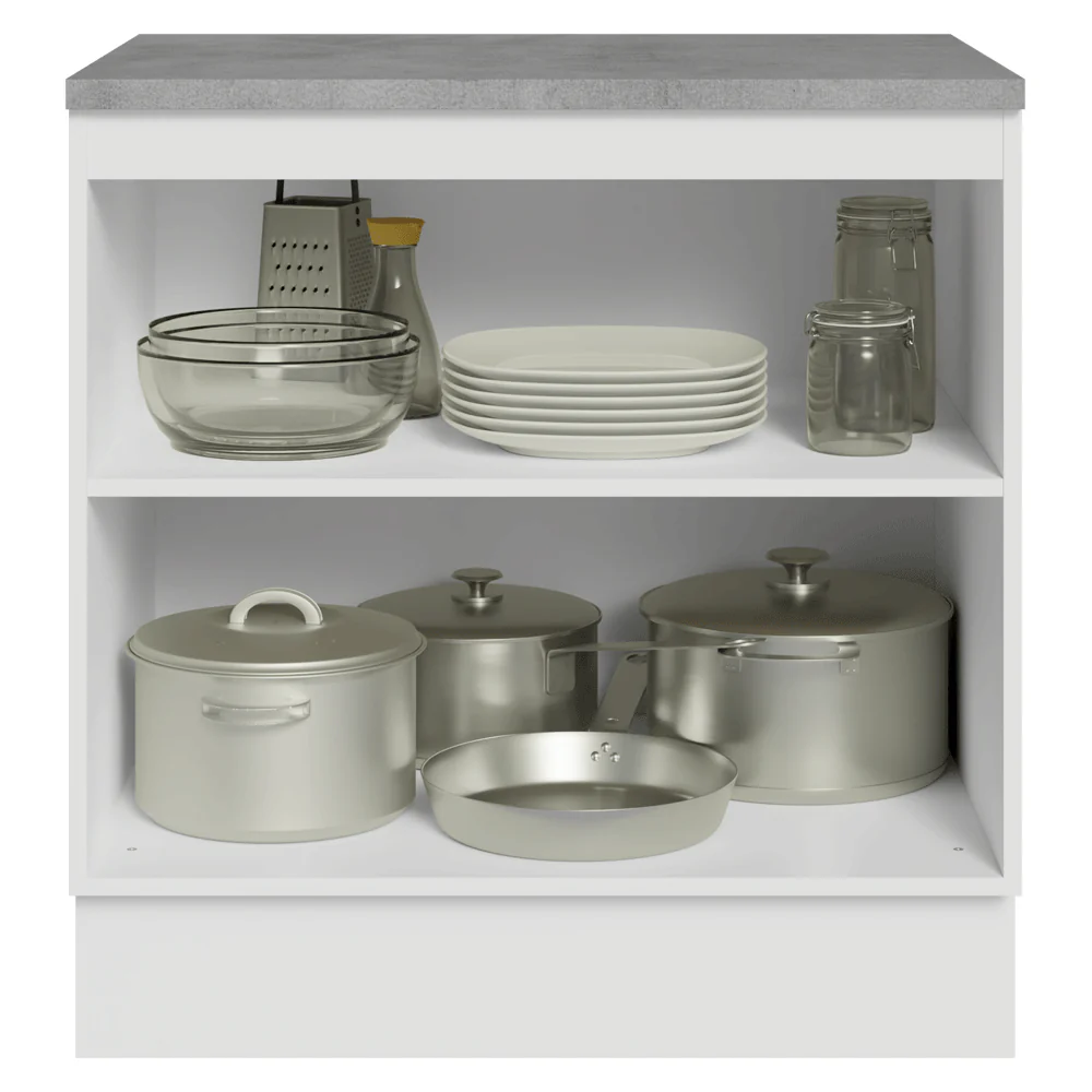 Balcão de Cozinha 80 cm 2 Portas Branco Vik Madesa - Image 4