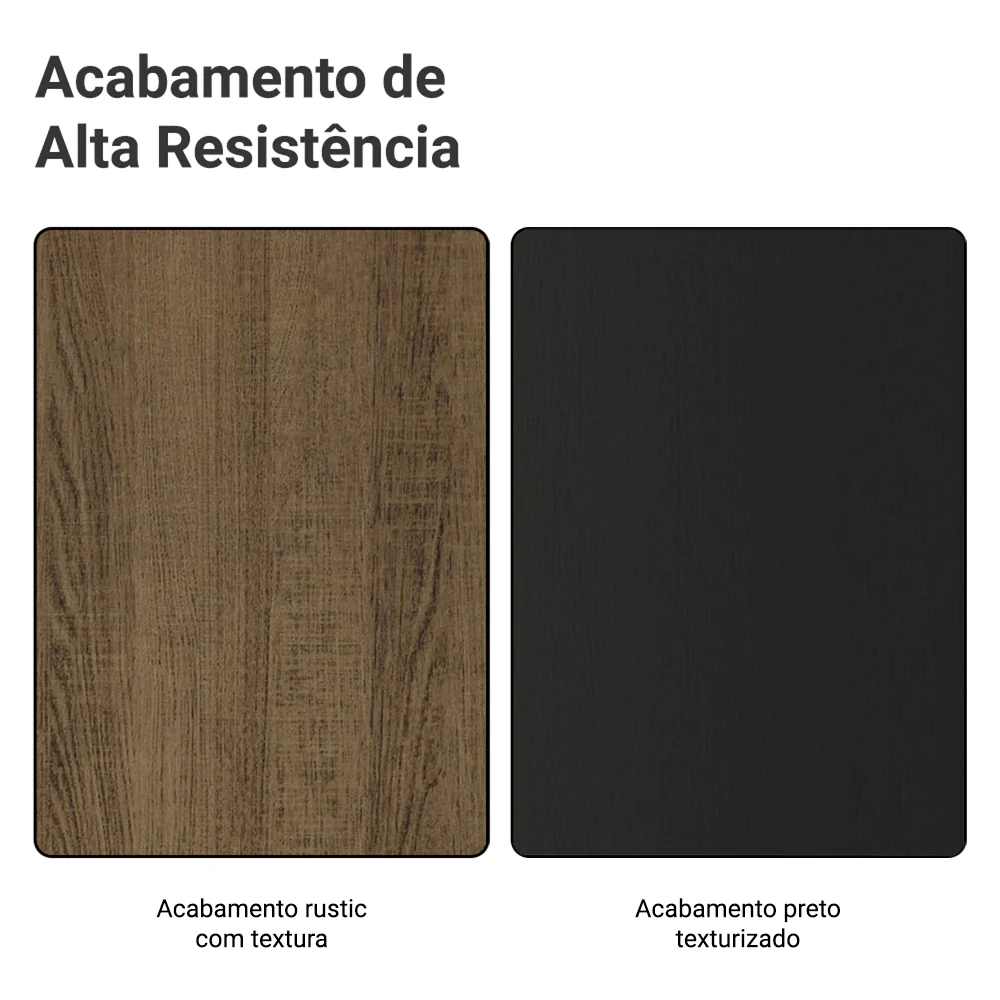 Balcão Cozinha de Canto 1 Porta 60 cm Profundidade (Sem Tampo) Rustic/Preto Glamy Madesa - Image 9