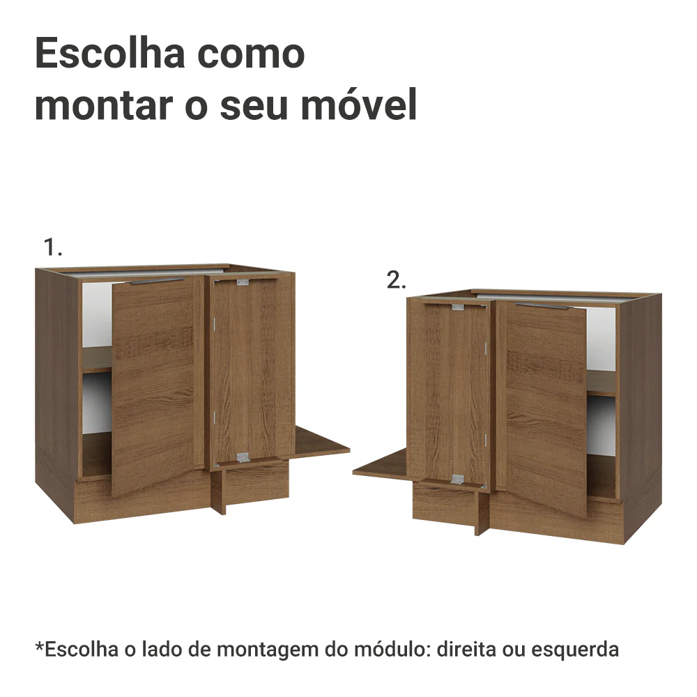 Balcão Cozinha de Canto 1 Porta 60 cm Profundidade (Sem Tampo) Rustic Stella Madesa - Image 4