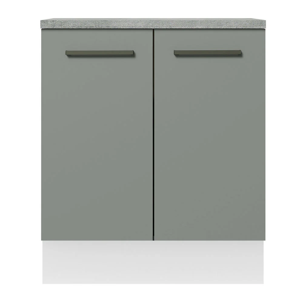 Balcão de Cozinha Madesa Agata 70 x 60 cm 2 Portas (Com Tampo) Branco/Cinza - Image 11