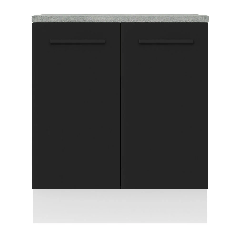 Balcão de Cozinha Madesa Agata 70 x 60 cm 2 Portas (Com Tampo) Branco/Preto - Image 7
