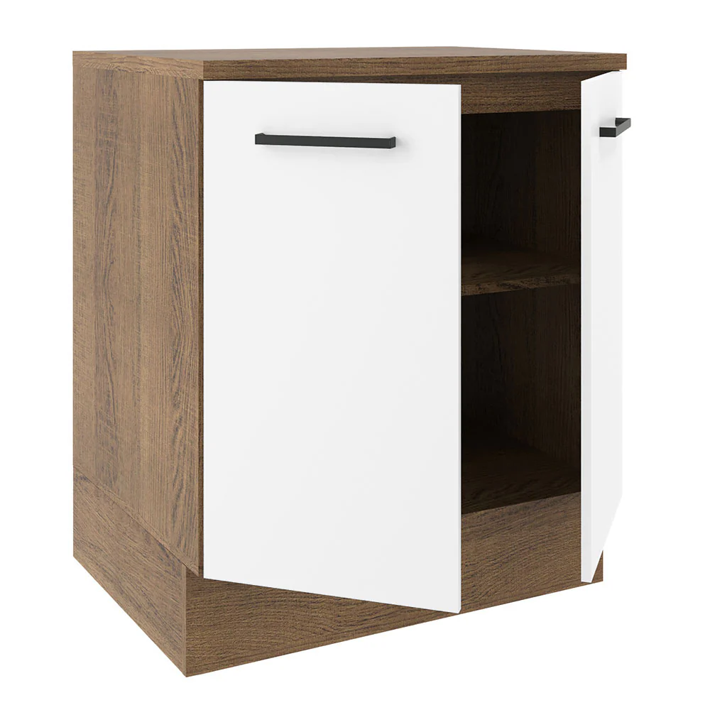 Balcão de Cozinha Madesa Agata 70 x 60 cm 2 Portas (Com Tampo) Rustic/Branco - Image 3