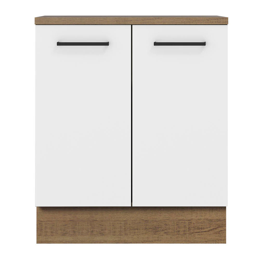 Balcão de Cozinha Madesa Agata 70 x 60 cm 2 Portas (Com Tampo) Rustic/Branco - Image 7