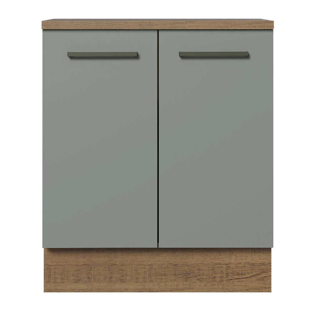 Balcão de Cozinha Madesa Agata 70 x 60 cm 2 Portas (Com Tampo) Rustic/Cinza - Image 7