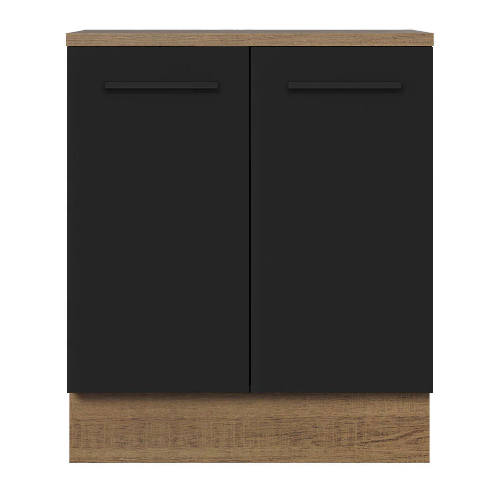 Balcão de Cozinha Madesa Agata 70 x 60 cm 2 Portas (Com Tampo) Rustic/Preto - Image 7