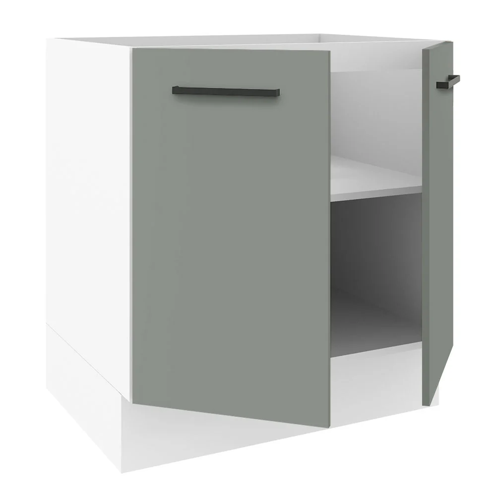 Balcão de Cozinha Madesa Agata 70 x 60 cm 2 Portas (Sem Tampo) Branco/Cinza - Image 4
