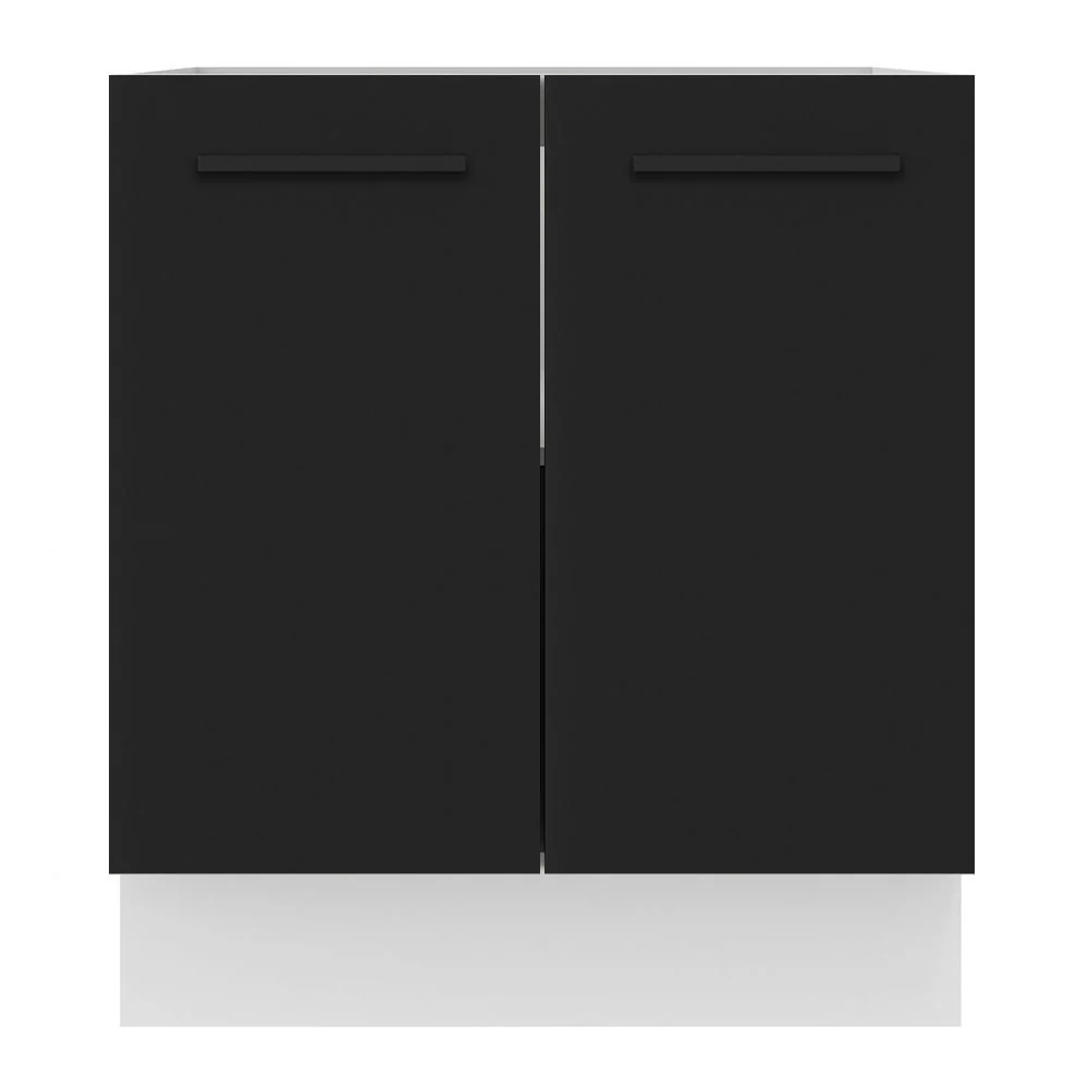 Balcão de Cozinha Madesa Agata 70 x 60 cm 2 Portas (Sem Tampo) Branco/Preto - Image 8