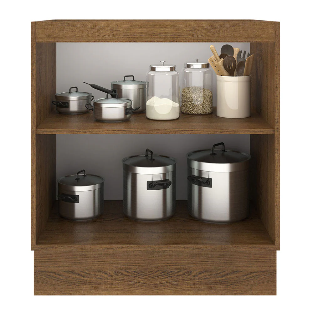 Balcão de Cozinha Madesa Agata 70 x 60 cm 2 Portas (Sem Tampo) Rustic/Branco - Image 3