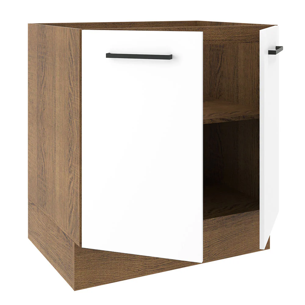 Balcão de Cozinha Madesa Agata 70 x 60 cm 2 Portas (Sem Tampo) Rustic/Branco - Image 4