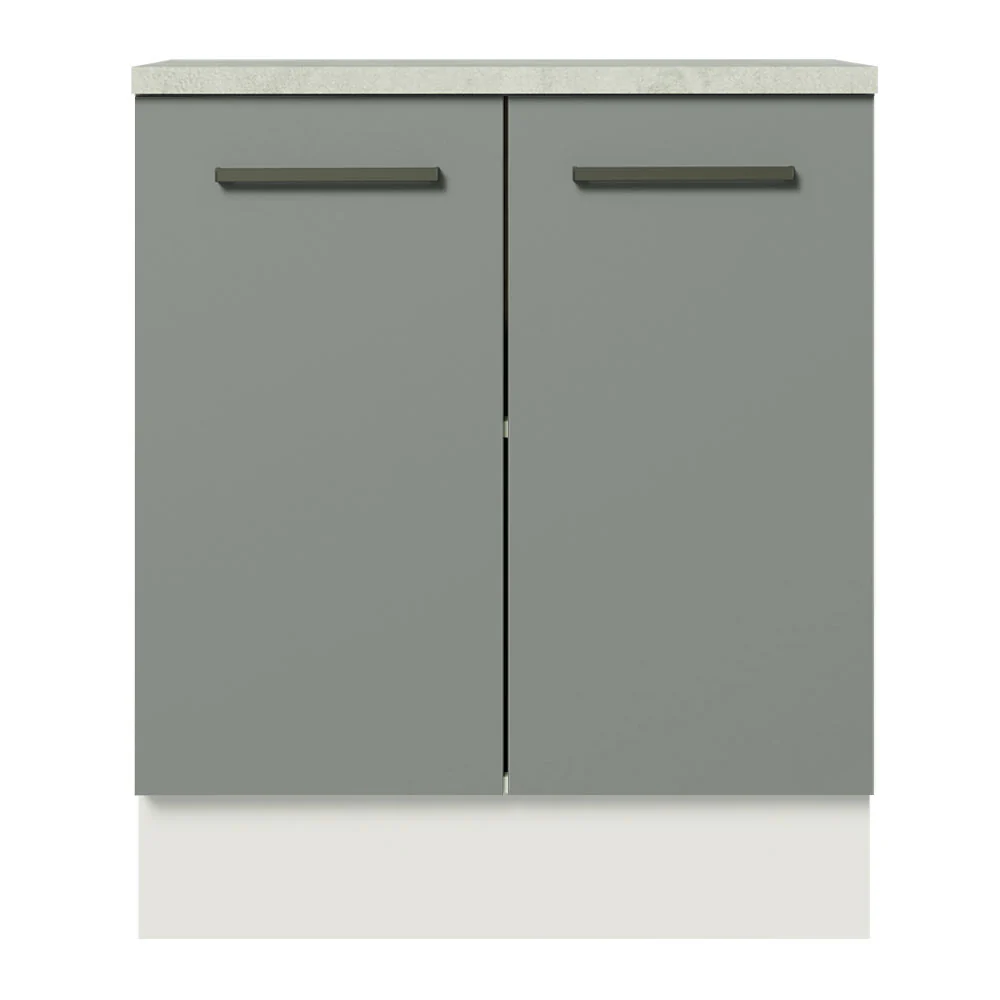 Balcão de Cozinha Madesa Agata 70 cm 2 Portas Branco/Cinza - Image 9