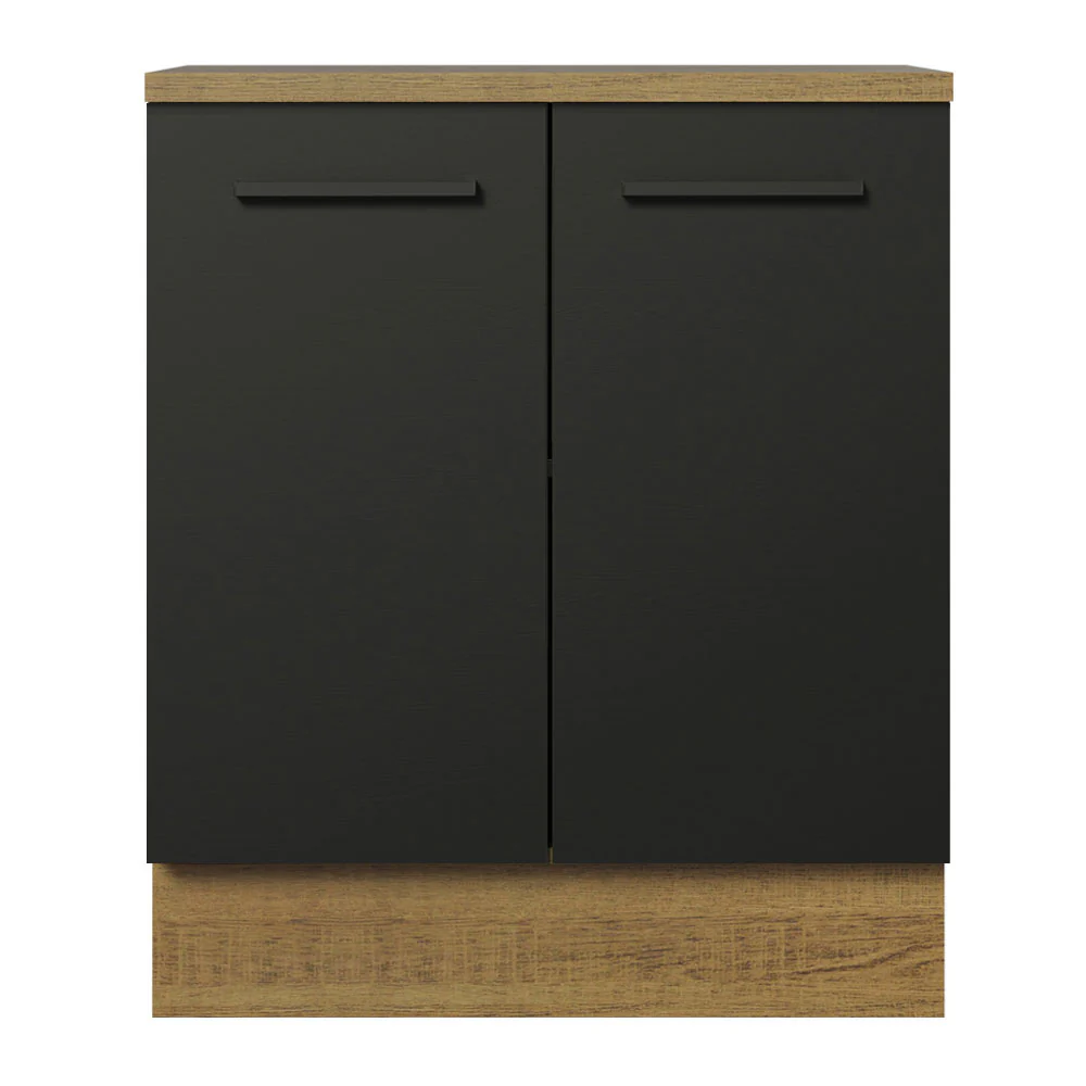 Balcão de Cozinha Madesa Agata 70 cm 2 Portas Rustic/Preto - Image 9