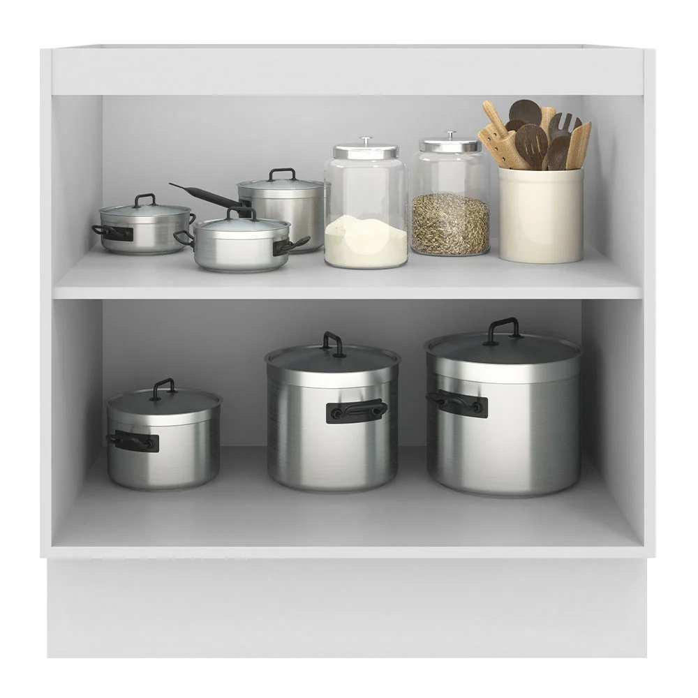 Balcão de Cozinha Madesa Agata 80 x 60 cm 2 Portas (Sem Tampo) Branco - Image 3