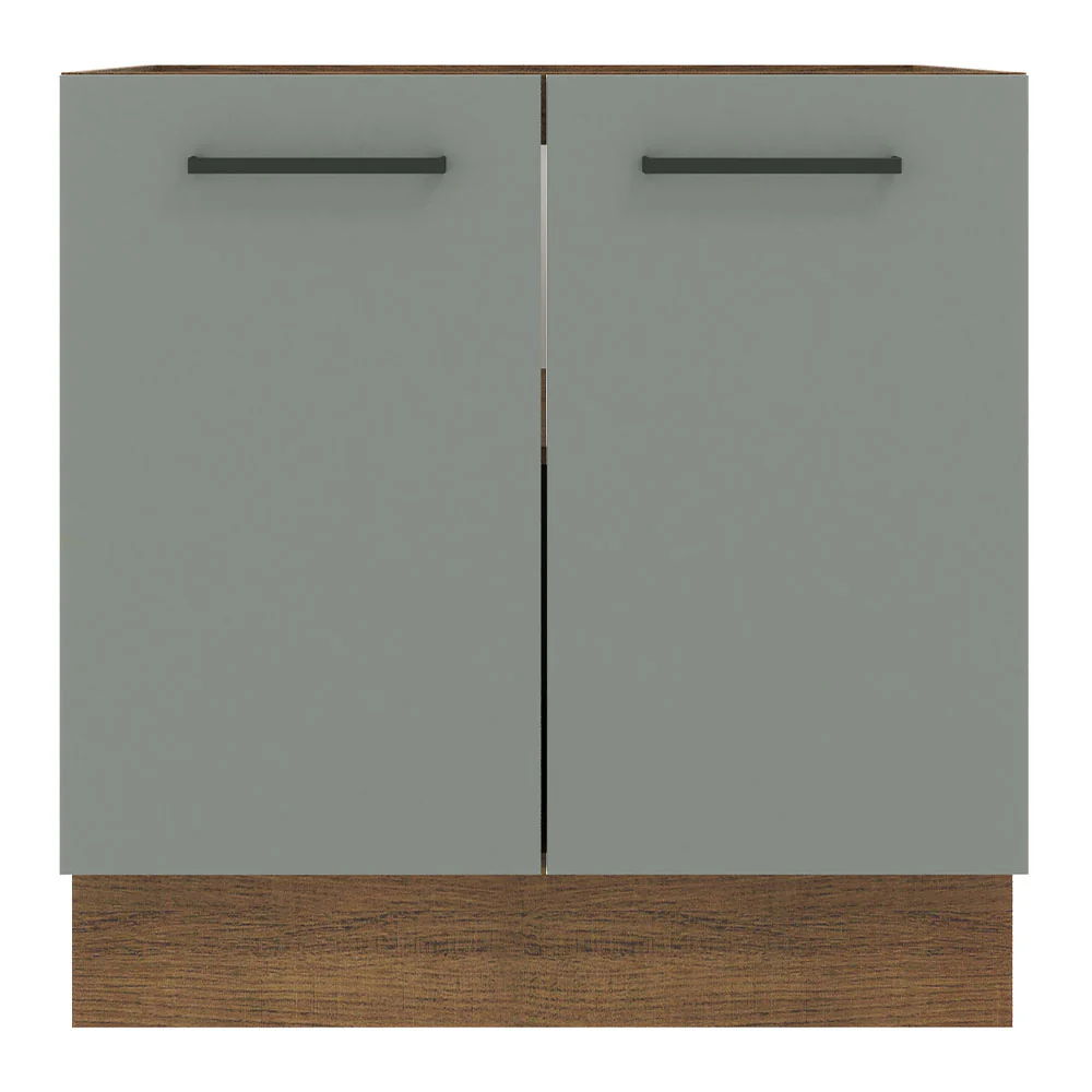 Balcão de Cozinha Madesa Agata 80 x 60 cm 2 Portas (Sem Tampo) Rustic/Cinza - Image 10