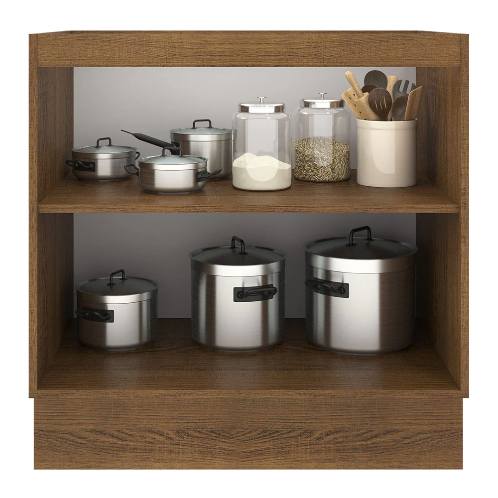 Balcão de Cozinha Madesa Agata 80 x 60 cm 2 Portas (Sem Tampo) Rustic/Cinza - Image 3