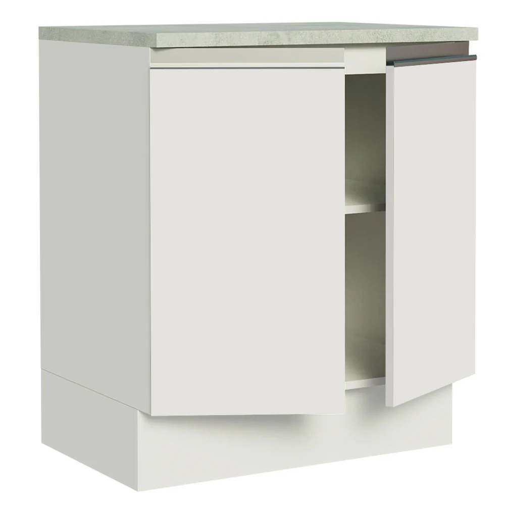 Balcão de Cozinha Madesa Glamy 70 cm 2 Portas Branco - Image 3