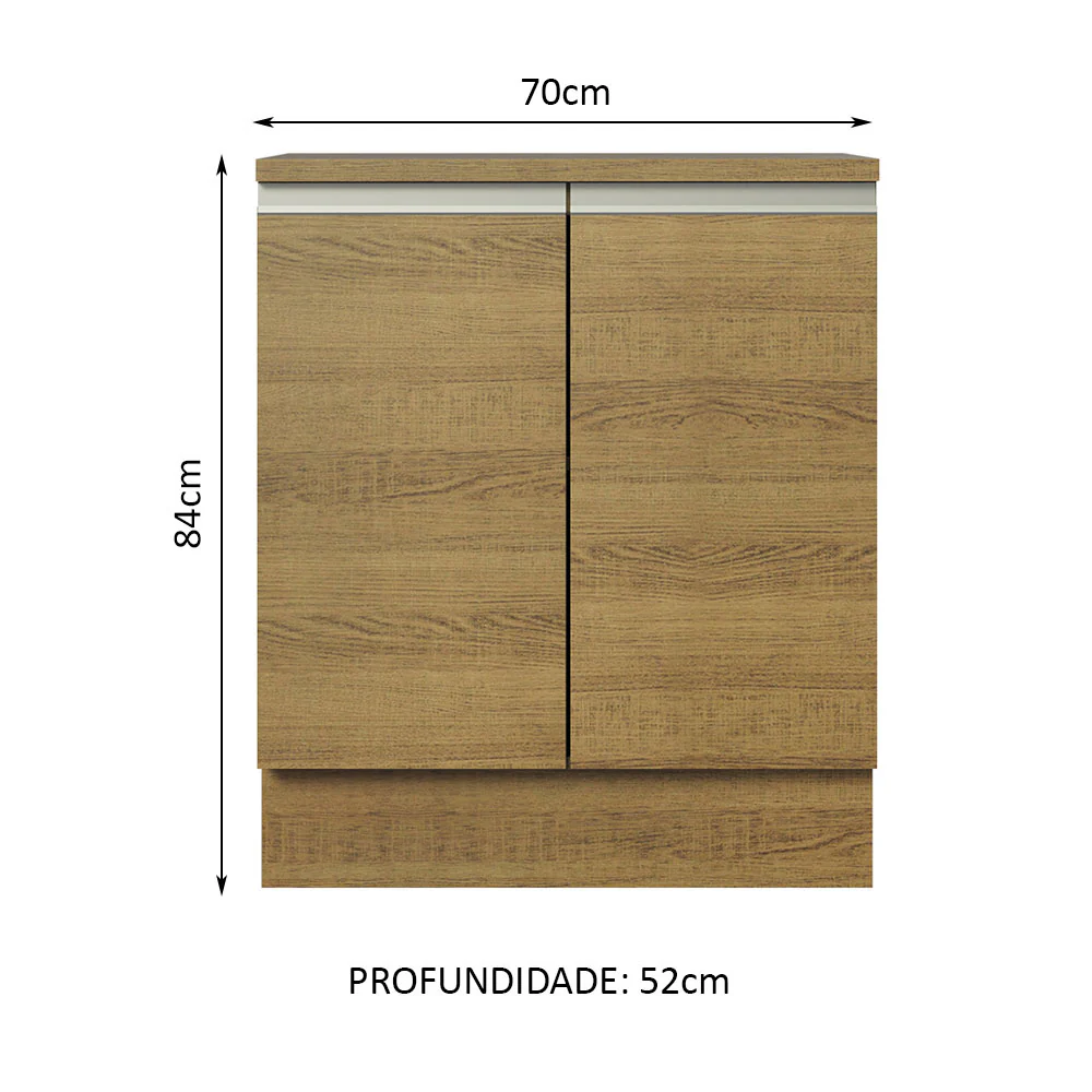 Balcão de Cozinha Madesa Glamy 70 cm 2 Portas Rustic - Image 2