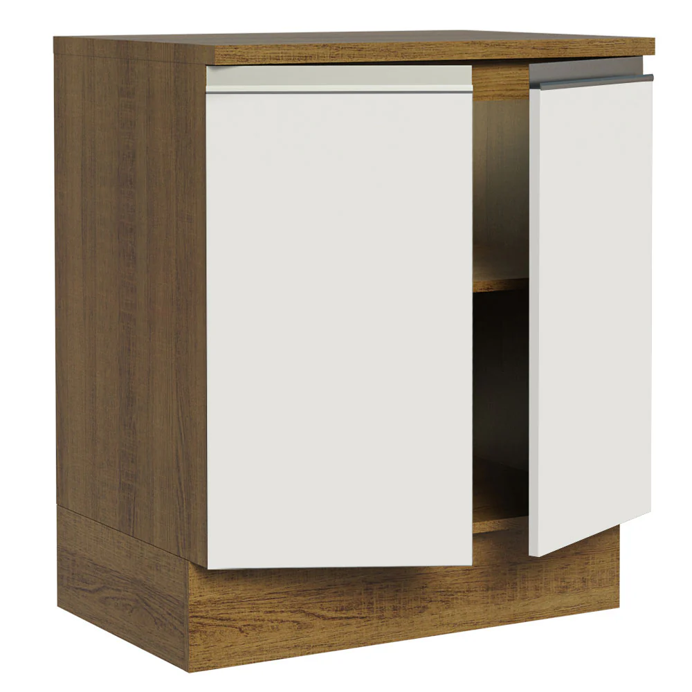Balcão de Cozinha Madesa Glamy 70 cm 2 Portas Rustic/Branco - Image 3
