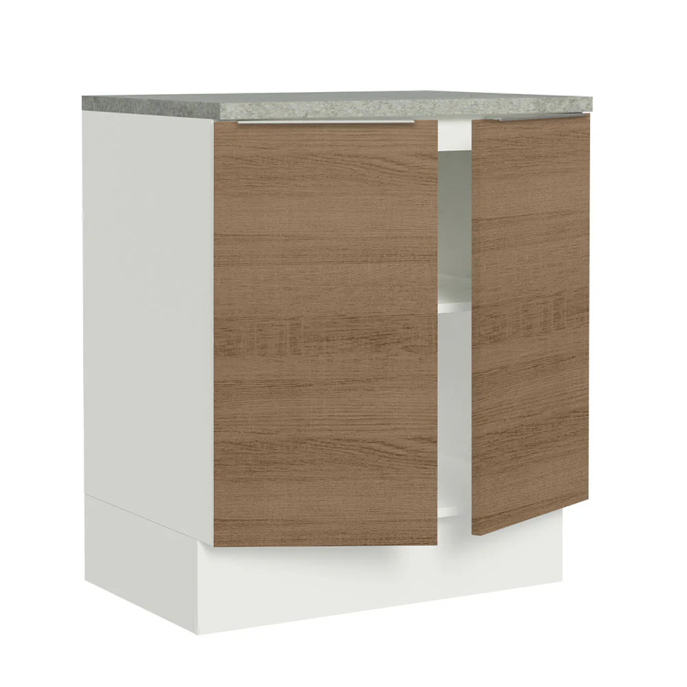 Balcão de Cozinha Madesa Stella 70 cm 2 Portas Branco/Rustic - Image 3