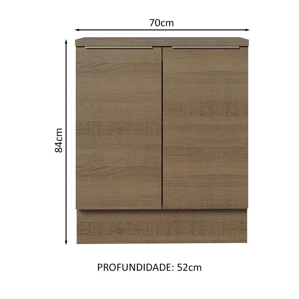 Balcão de Cozinha Madesa Stella 70 cm 2 Portas Rustic - Image 2