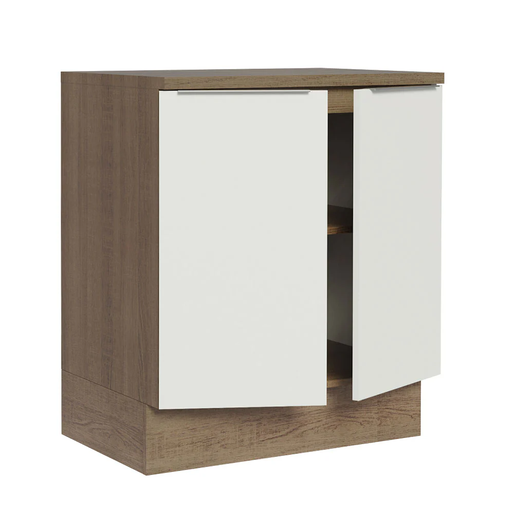 Balcão de Cozinha Madesa Stella 70 cm 2 Portas Rustic/Branco - Image 3