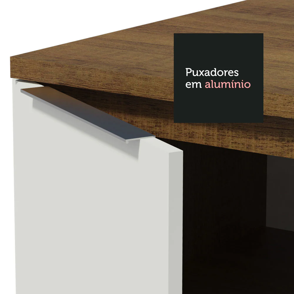 Balcão de Cozinha Madesa Stella 70 cm 2 Portas Rustic/Branco - Image 5