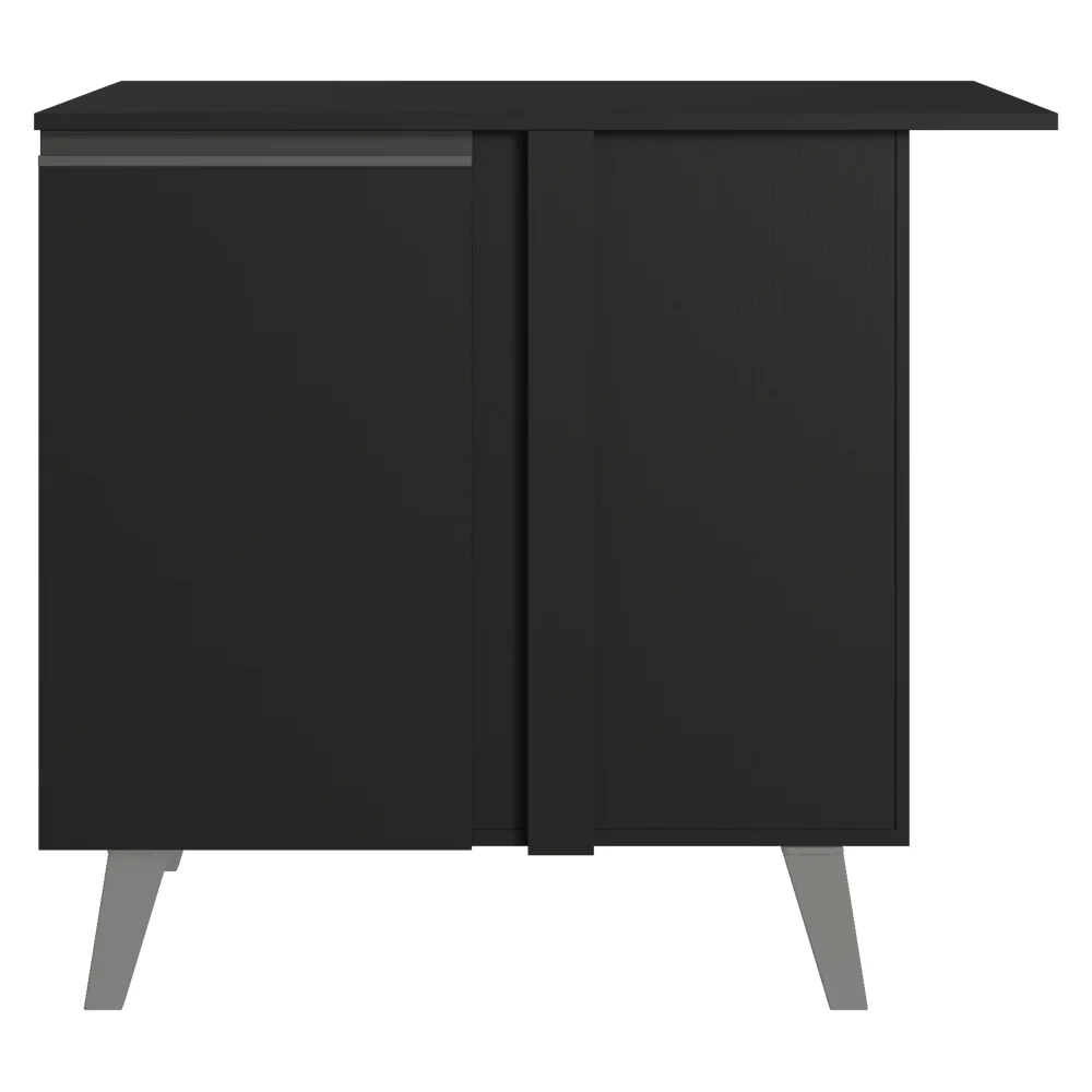 Balcão de Canto 1 Porta Com Pés Preto Nice Madesa - Image 12