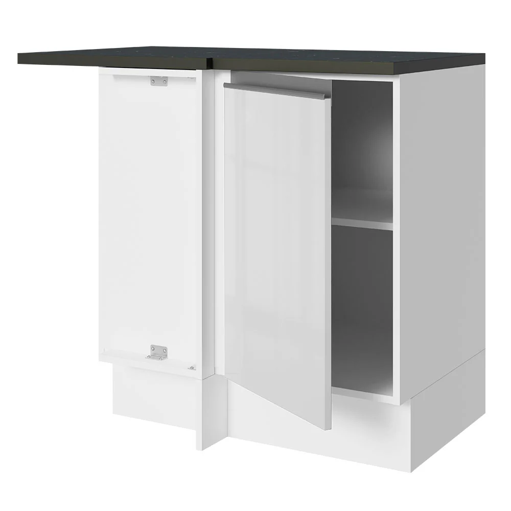 Balcão de Canto Madesa Acordes 100% MDF 1 Porta Branco Brilho - Image 4