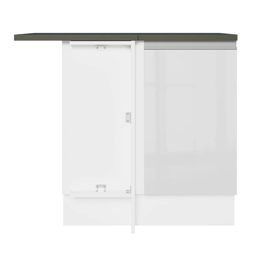 Balcão de Canto Madesa Acordes 100% MDF 1 Porta Branco Brilho - Image 6