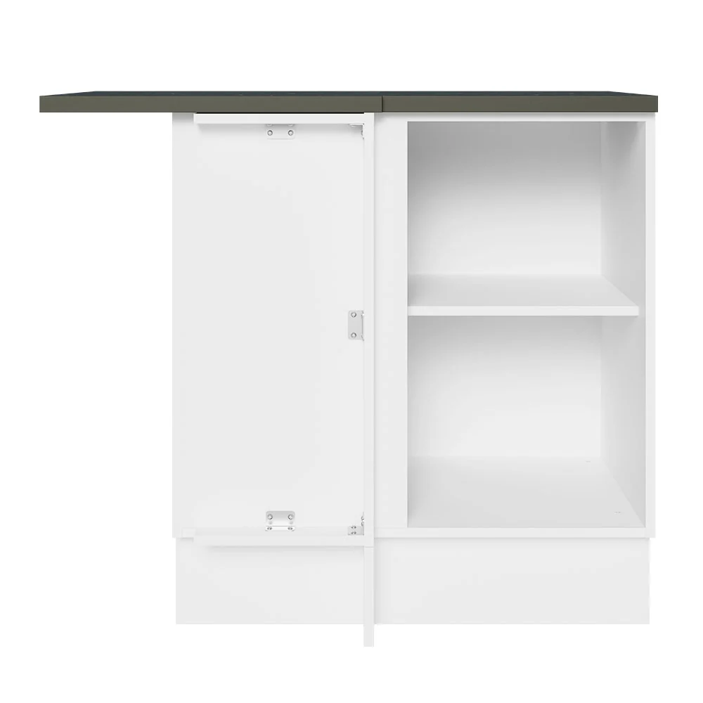 Balcão de Canto Madesa Acordes 100% MDF 1 Porta Branco Brilho - Image 7
