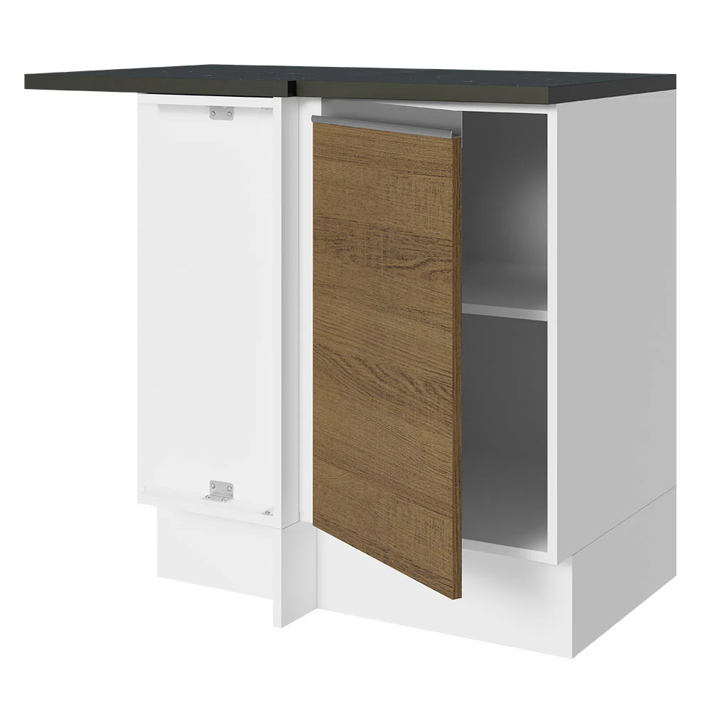 Balcão de Canto Madesa Acordes 100% MDF 1 Porta Branco/Rustic - Image 4