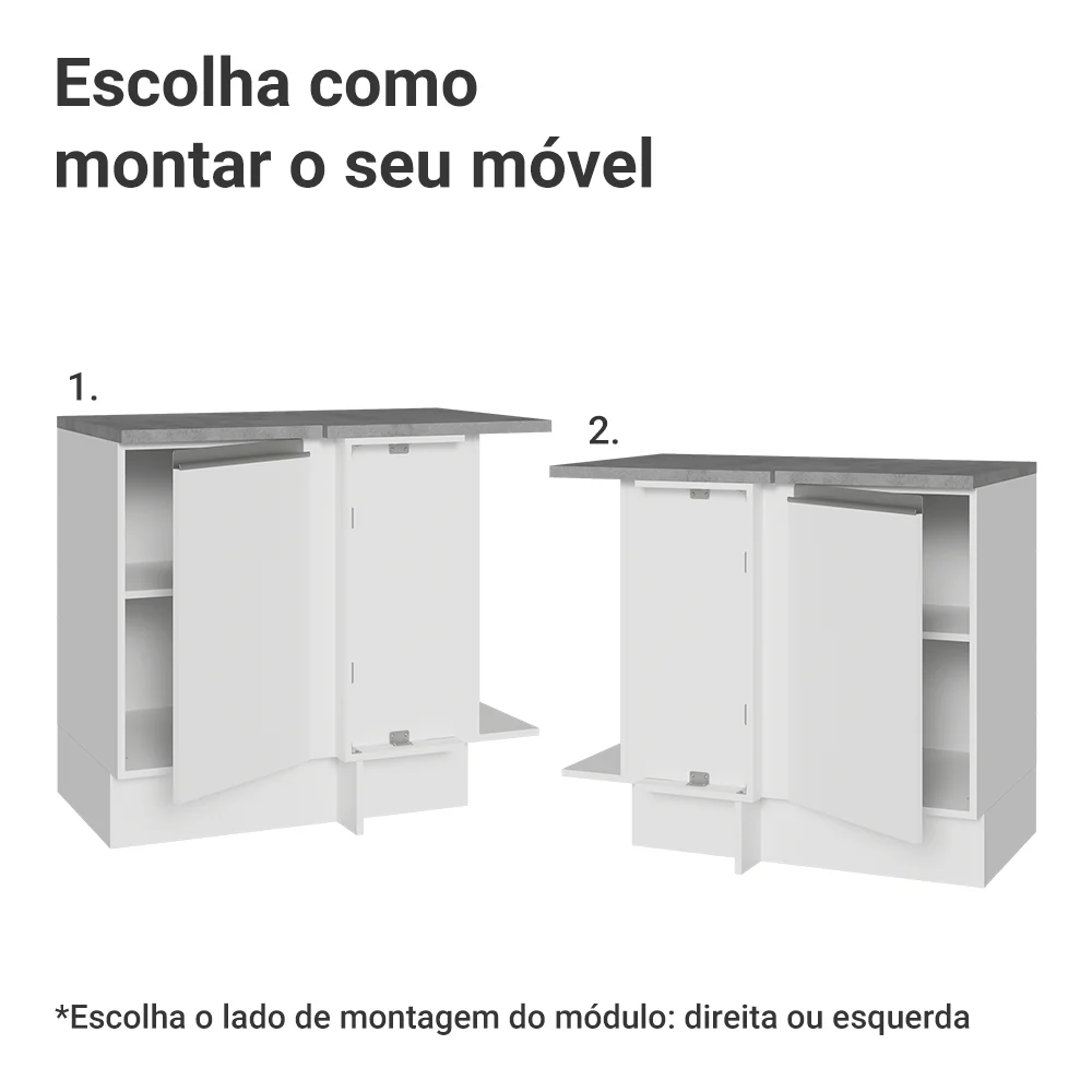 Balcão de Canto Madesa Glamy 1 Porta Branco - Image 4