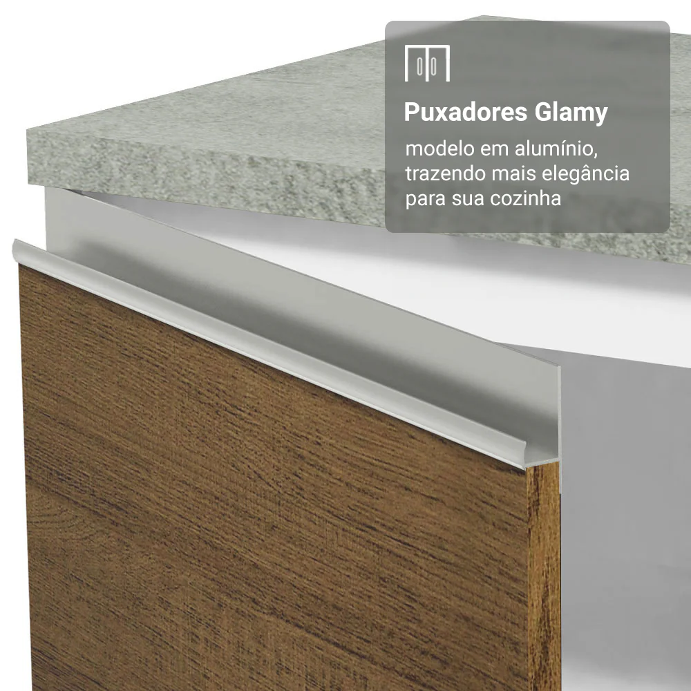 Balcão de Canto Madesa Glamy 1 Porta Branco/Rustic - Image 6