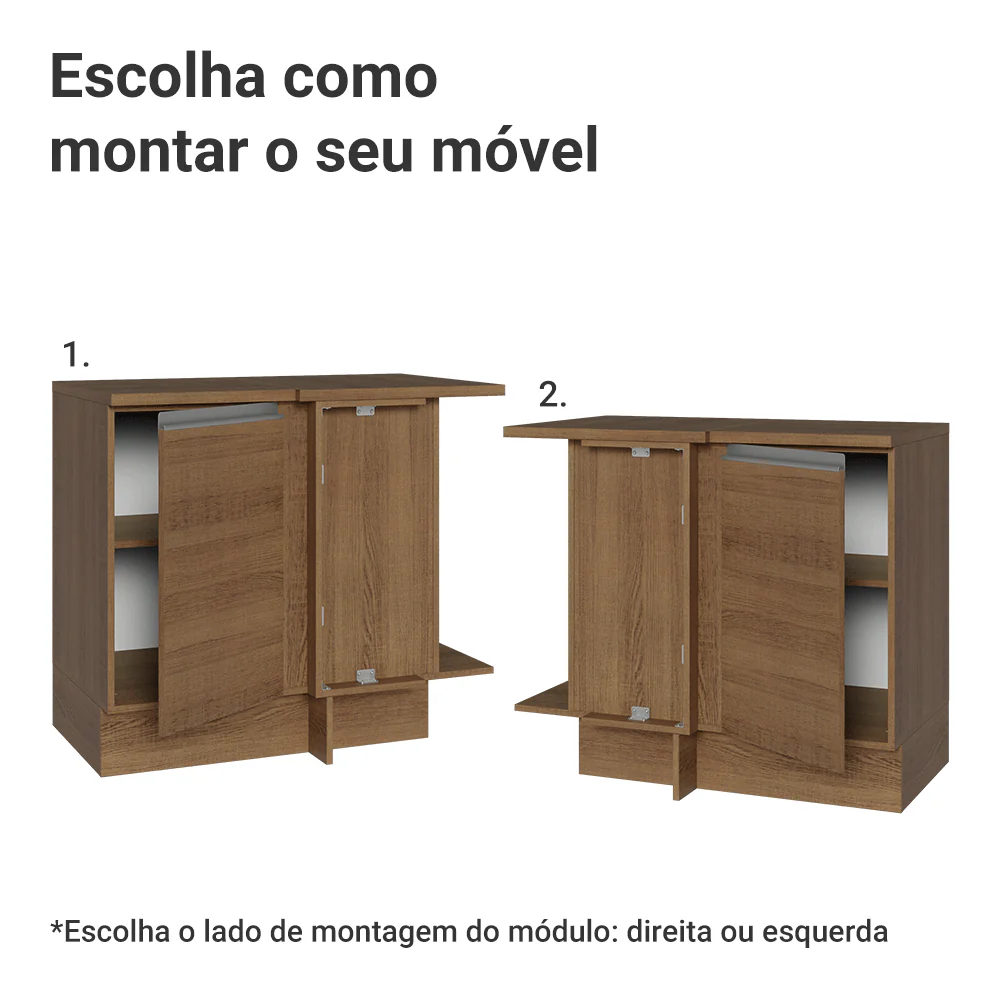 Balcão de Canto Madesa Glamy 1 Porta Rustic - Image 4